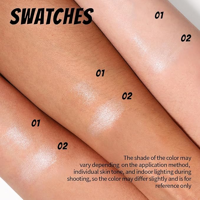 Clear Highlighter Stick for Glass Skin, Dewy Finish Radiance Balm Hydrating Reflective Natural Shimmer Illuminator Stick, Multi-Use Lightweight Creamy Face Highlighter Korean Makeup#01