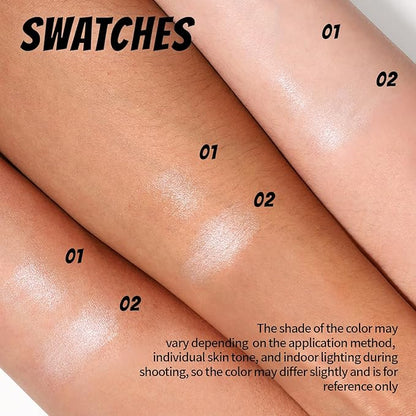 Clear Highlighter Stick for Glass Skin, Dewy Finish Radiance Balm Hydrating Reflective Natural Shimmer Illuminator Stick, Multi-Use Lightweight Creamy Face Highlighter Korean Makeup#01