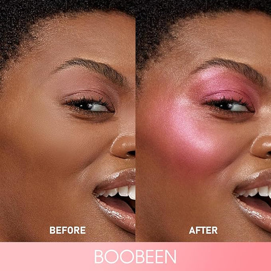 Boobeen Cream Makeup Blush Stick, Shimmer Blush for Cheeks, Lightweight Waterproof Highlighter Blush Wand, Easy to Blend