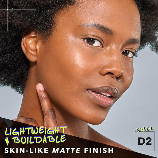 COVER FX Power Play Foundation - Shade D2 - Buildable Full Coverage - Waterproof Sweat-Proof Transfer-Proof - Natural Matte Finish - All Skin Types