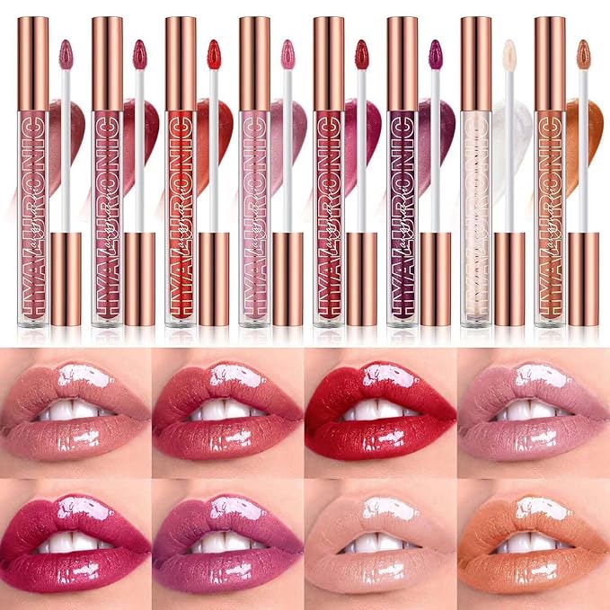 jelly Red Lip Gloss Lipstick Lip Plumper Gloss Tinted Glitter Lipgloss Teens Moisturizing Lip Balm Lip Oil High Shine And Vegan Plumping Lip Gloss For Women Girls Long-Lasting Dry Lip Care (04 #)