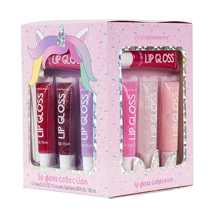 VOTUM Unicorn Lip Gloss Gift Set – 12pcs Assorted Flavors Moisturizing Shimmer Glossy Lip Gloss Squeeze Tubes Party Favor for Kids and Teens (Ages 5+)