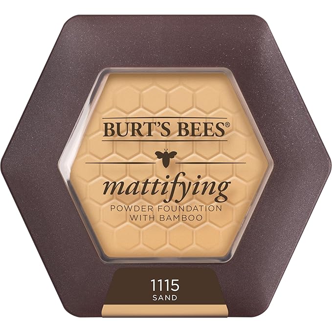 Burt’s Bees 100% Natural Origin Mattifying Powder Foundation, Sand, 0.3 Ounce, Packaging May Vary