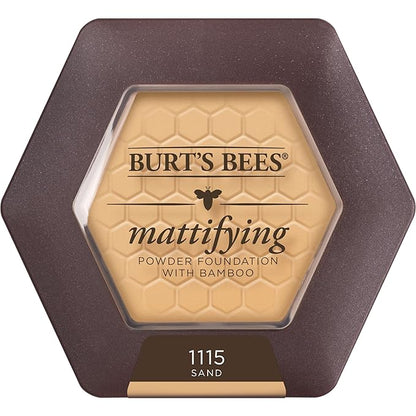 Burt’s Bees 100% Natural Origin Mattifying Powder Foundation, Sand, 0.3 Ounce, Packaging May Vary