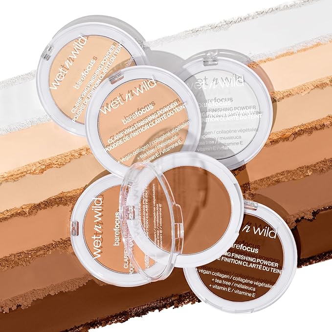 wet n wild Bare Focus Clarifying Finishing Powder | Matte | Pressed Setting Powder Fair-Light