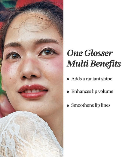 Glint Tint Glosser (Coral Reef, 0.09oz) - Hydartions, Moisturizing Plumping Lip Gloss with Radiant Shine, Long Lasting, Korean Skin Care. Provence Rose & Calendula Extract.