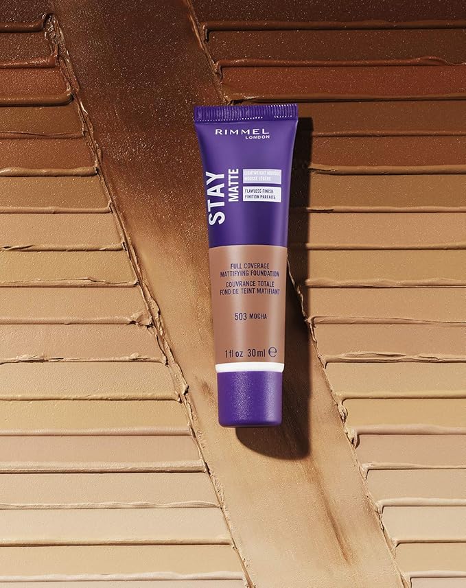 Rimmel London Stay Matte Liquid Mousse - 504 Deep Mocha - Foundation, Lightweight, Shine Control, Oil-Free, 1oz