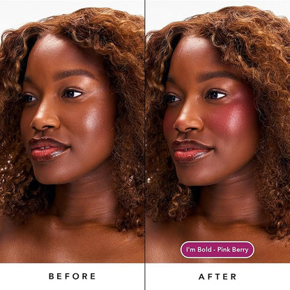 Sacheu Cheek STAY-N Liquid Blush for Cheeks — High Pigment, Buildable, Lightweight Cream Blush Infused With Squalane, for Dewy & Radiant Flushed Cheeks — Long-lasting & Cruelty Free, I'm Bold