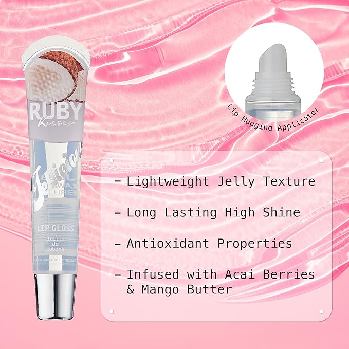 Ruby Kisses Jellicious Mouth Watering Lip Gloss (JLG01 & JLG03 & JLG13) Long Lasting Shine
