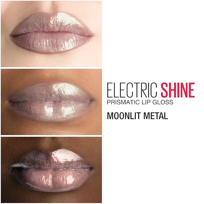 Maybelline New York Lip Studio Electric Shine Prismatic Lip Gloss Makeup, Moonlit Metal, 0.17 fl. oz.