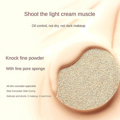 Novo Dual-Action Cushion Foundation & Powder - 13g Cushion + 6.5g Powder - Full Coverage, Waterproof, Hydrating, Dewy Skin Finish - Buildable, Lightweight, Pearl Powder & Bird’s Nest Extract.