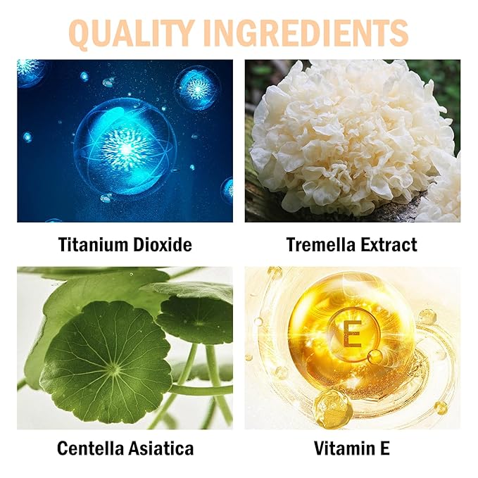 7PCS Mushroom Head Air Cushion CC Cream Foundation,Natural BB Cream Foundation Makeup,Moisturizing One Step Color Corrector,Loose Setting Powder Set with Makeup Sponges C