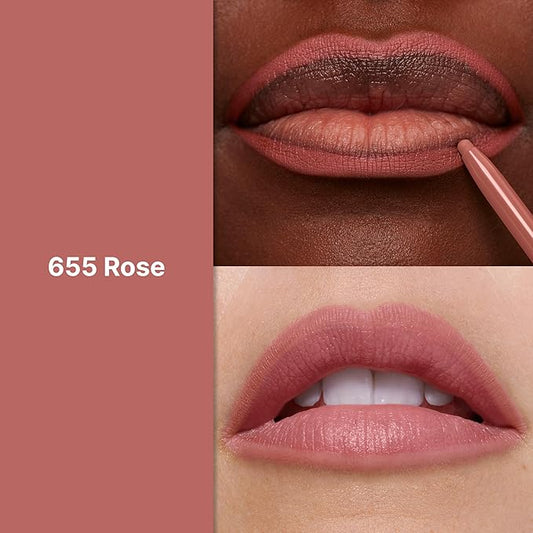 Revlon Colorstay Lip Liner with Built-In Sharpener, Valentine's Day Makeup Gifts for Women, Longwear Rich Colors, Smooth Application, 655 Rose, 0.01 oz