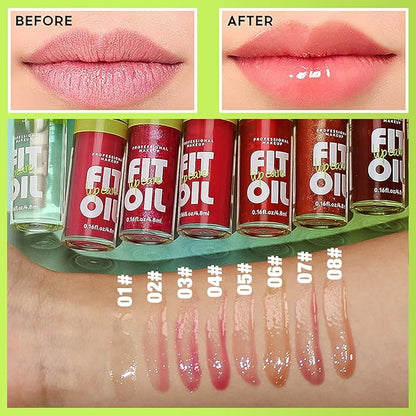 8 Colors Lip Plumping Gloss With Big Brush Head, Moisturizing Formula, Visibly Defines & Plumps Lips Repairing Lightening Lines Fresh Clear Smooth Care (# 06)