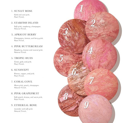 LAURA GELLER NEW YORK Baked Blush-n-Brighten Blush, Starfish Island + Modern Classic Cream Lipstick, Real Rosy