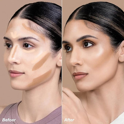 FOCALLURE 2 in 1 Cream Bronzer and Highlighter Stick,Non-greasy & Non-drying Contour Pencil,Easy to Create a Natural Matte Finishing,Long Lasting & Waterproof Face Brighten Make up Pen,SILKY CHOCOLATE