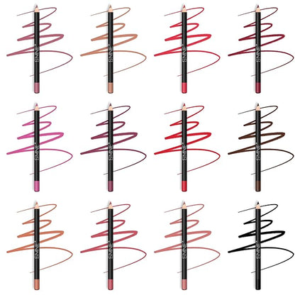 IS'MINE 12PCS Lip Liner Pencil, Nice Color Precise Lining Creamy formula Versatile Long Wood Eyeliner Lip Lining kit (Set A)