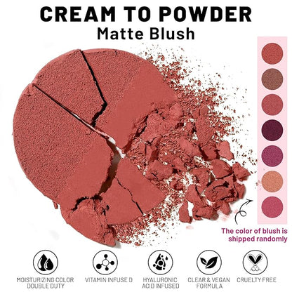 Makeup Kit for Women Full Kit All In One Make up Gift Set for Teens Girls Including 6 Colors Mini Naked Eyeshadow Palette, Cream-To-Powder Matte Face Blush, Waterproof Eyeliner, 2PCS Brushes 01