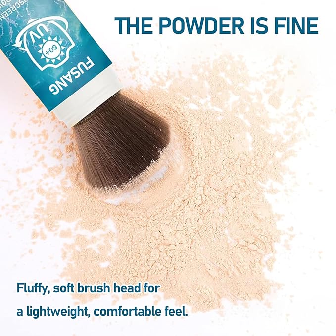 Mineral Powder Sunscreen for Face,Sunscreen Powder SPF 50 PA++++,Long Lasting Oil Control Scalp Sunscreen Powder,Breathable Brush On Sunscreen Powder for All Skin