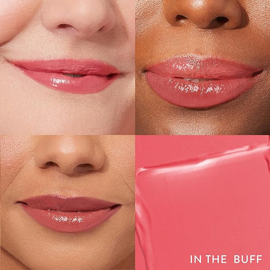LAURA GELLER NEW YORK Jelly Balm Moisturizing Tinted Lip Balm Duo - In the Buff & Sheerly Amazing - Hydrating Vitamin E - Semi-Shine Finish
