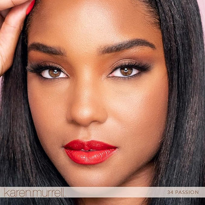 Karen Murrell - Natural Lip Stick - Lipstick 34 Passion - Red Lipstick - Matte Finish, 100% Natural Ingredients, Moisturizes & Hydrates Lips - Paraben & Cruelty Free