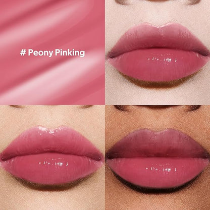 Tinted Hydrating Lip Oil, Korean Makeup Lip Gloss, High Shine, Pigmented Color, Soft Lightweight, Strong Moisturizing, Non-Sticky Lip Oil Tint for Dry Lips, for Healthy Lips All Day Long,Vegan