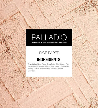 Palladio Rice Paper Facial Tissues for Oily Skin, Face Blotting Sheets Made from Natural Rice, Oil Absorbing Paper with Rice Powder, 2 Sided, Instant Results, Warm Beige, 40 Count, Pack of 1