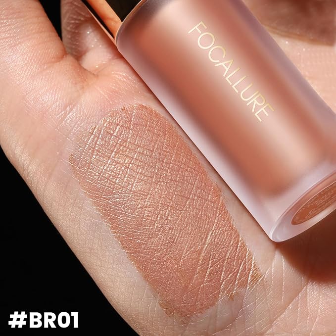FOCALLURE Shimmer Liquid Highlighter, Smooth Cream Formula and Non-greasy Finish,Delivers a Natural Glow, Long Lasting Illuminator Highlighter Face Enhancing Makeup,Hawaii