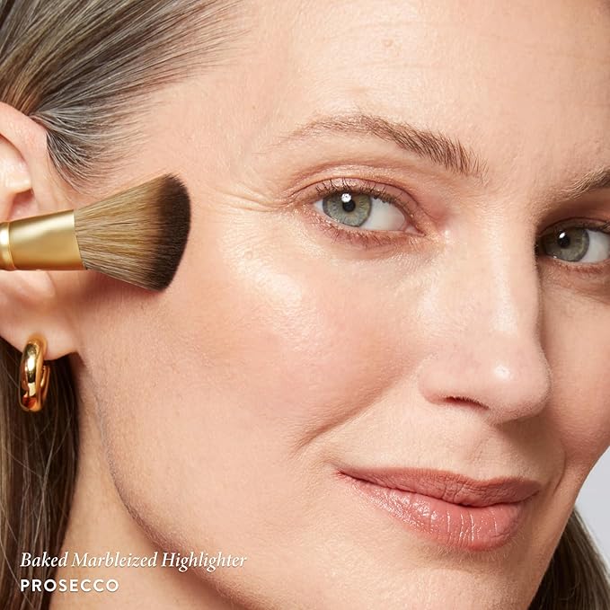 LAURA GELLER NEW YORK Baked Marbleized Highlighter, Prosecco - Radiance Enhancing Makeup - Powder Highlighter Face Makeup
