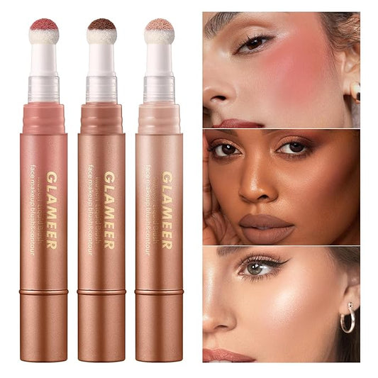 Blush Stick,Liquid Blush Stick,Silky Smooth Creamy Formula,Lightweight Blendable Blush Rouge Stick,Naturally Sculpted Look Professional Beauty Makeup Blush (02/04/06)