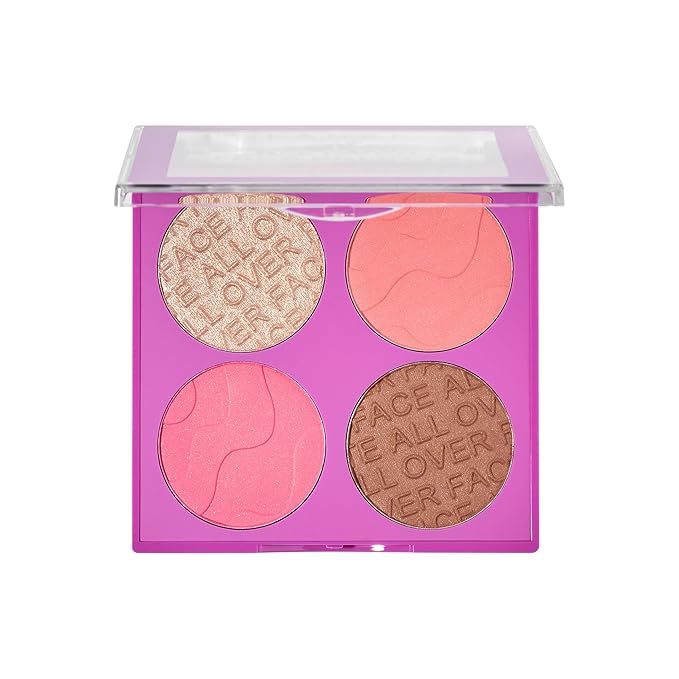 All-Over Face Contour Palette - 4-in-1 Blush, Highlighter & Contour Makeup Kit - Face Sculpting Makeup Palette with Powder Formula - Blendable, Buildable Texture - 02 Medium/Warm, 11.5g, 0.4oz