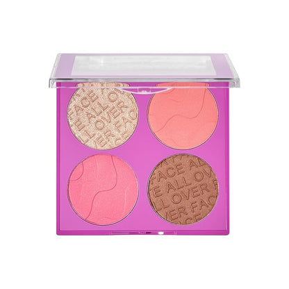 All-Over Face Contour Palette - 4-in-1 Blush, Highlighter & Contour Makeup Kit - Face Sculpting Makeup Palette with Powder Formula - Blendable, Buildable Texture - 02 Medium/Warm, 11.5g, 0.4oz