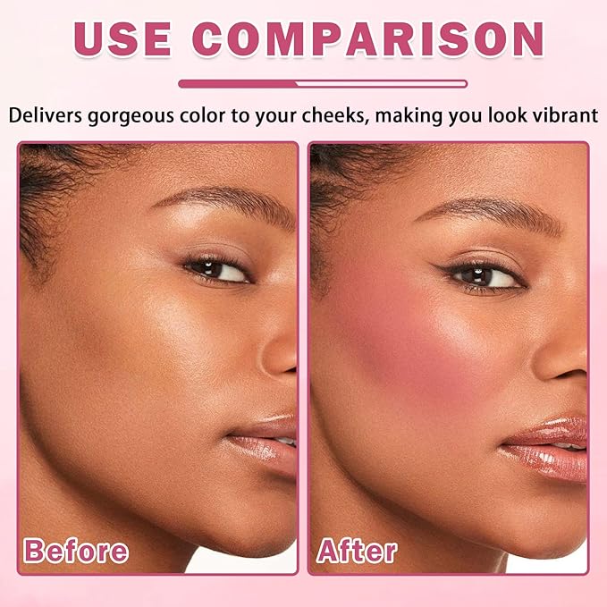 Cream Blush Stick Multi-use Blush Makeup Stick for Cheeks and Lips Blendable and Buildable Color Matte & Dewy Finish Lightweight Long Lasting(05 RUGOSA ROSE)