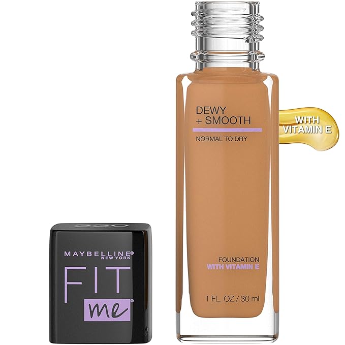 Maybelline Fit Me Dewy + Smooth Foundation Makeup, Toffee, 1 Count (Pack of 4)