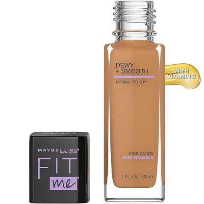 Maybelline Fit Me Dewy + Smooth Foundation Makeup, Toffee, 1 Count (Pack of 4)