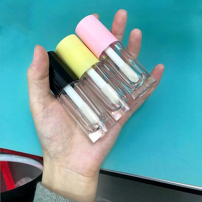 COSIDEA 30pcs Yellow Empty 6ml 0.2oz Lip Gloss Tubes with Big Doe Foot Wand，Round Lipgloss Containers，Concealer Tube Cosmetic Packing Container Bulk Wholesale