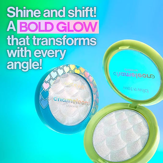 wet n wild Chameleon Chrome Highlighter, Dynamic Color Shift, Liquid-to-Baked Texture, Customizable Luminous Radiance, Cruelty-Free - Venus Swing