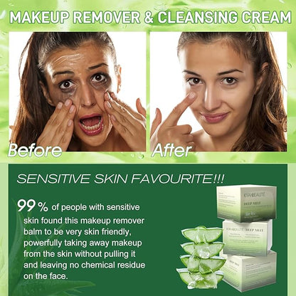 Cleansing Balm Makeup Remover, Melting Removing Cream for Stubborn Makeup and Mascara Remover, Natural Deep Cleansing Balm for Impurities Pore Cleanser, Facial Hydrating Gel Korean Skin Care, 2.65 oz