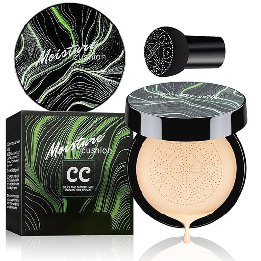 Mushroom Head Air Cushion CC Cream - Long Lasting & Moisturizing BB Cream Brightening Matte Concealer Makeup, Even Skin Tone for All Skin Types (Natural, 3.21 Ounce (Pack of 1))