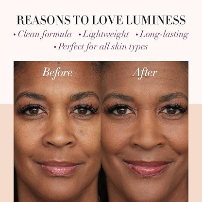 LUMINESS Silk Airbrush Spray Foundation - Full Coverage Foundation - Formula Hydrates & Moisturizes with Hyaluronic Acid, Aloe Vera & Hydrolyzed Silk (Shade - Rich Dark)