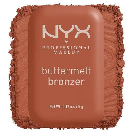 NYX PROFESSIONAL MAKEUP Matte Buttermelt Bronzer, Longwear Face Makeup with Up to 12 Hours of Wear, Vegan Formula - Butta D Down (Deep Rich Warm)
