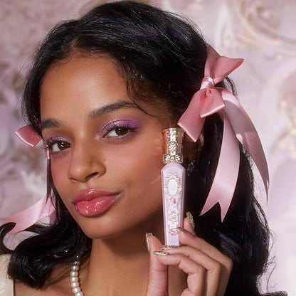 Flower Knows Violet Strawberry Rococo Glowy Lip Gloss,Moisturizing Shine Lip Oil,Hydrating Glitter Lip Plumper Makeup for Girls&Women,Vegan & Cruelty-Free,0.12 Fl Oz,1 Count(G02 Rasberry Booze)