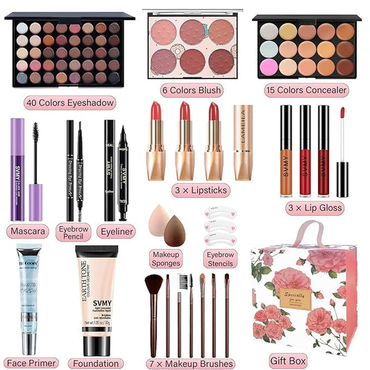Makeup Set for Women, Makeup Kit for Beginners Teen Girls, Makeup Gift Set for Teens, Makeup Kit for Girls, Eyeshadow Palette, Lip Gloss, Face & Eye Make up