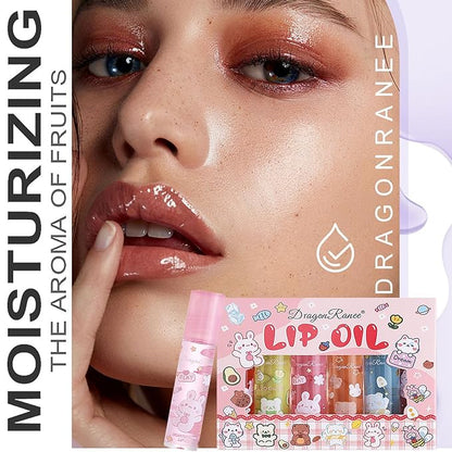 6pcs Roll On Lip Gloss Set, Fruit Flavored Lip Gloss Set Glossy Lip Make-up for Kids and Teens, Non Toxic, Kid Friendly, Party Gift, Best Friends