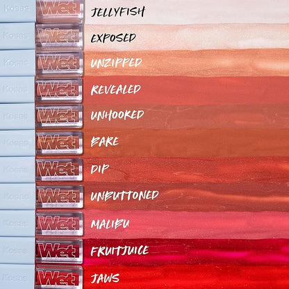 Kosas Wet Lip Oil Gloss - Hydrating Lip Plumping Treatment with Hyaluronic Acid & Peptides, Non-Sticky Finish (Fruitjuice)