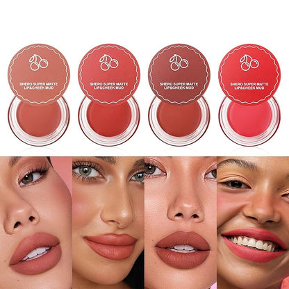 Lip and Cheek Blurring Pudding Pot, Blurry, Buildable and Lightweight Lip Tint, Creamy Multi-Purpose Blurring and Mousselike Pudding Pots for Women Lips, Cheek & Eye, 03# Chestnut Nude
