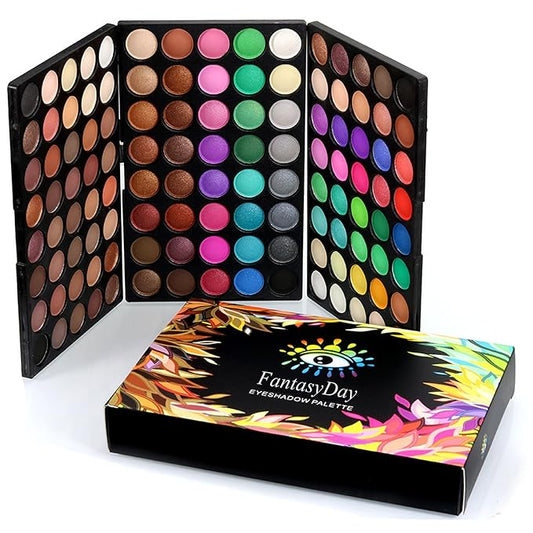 120 Colors Long Lasting Waterproof Highly Pigments Shiny Shimmers Glitter Eyeshadow Palette All in One Makeup Kits for Women Girls Holiday Make-up Gift Sets Xmas Essential Makeup Palette