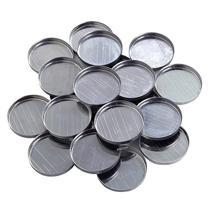 Round Empty Metal Pans for Makeup - 1" inch Diameter (20 pack) For Magnetic Palettes
