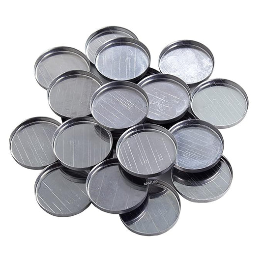 Round Empty Metal Pans for Makeup - 1" inch Diameter (20 pack) For Magnetic Palettes