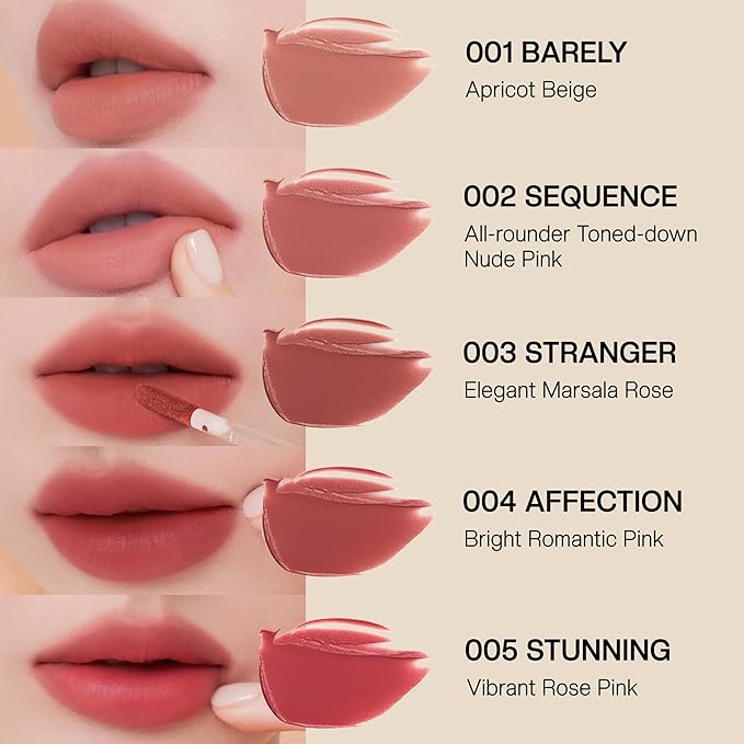 Objet Lip Stain (Unique Paint Tube Design) – Velvet Matte Tint, Long-Lasting Waterproof Lipstick, Hydrating Korean Makeup, Red & Rose Gloss, K-Beauty Tinted Lipstain (03 STRANGER)